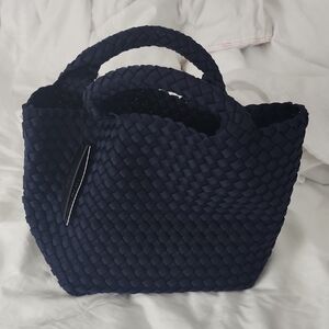 Naghedi Midnight Blue Woven Tote